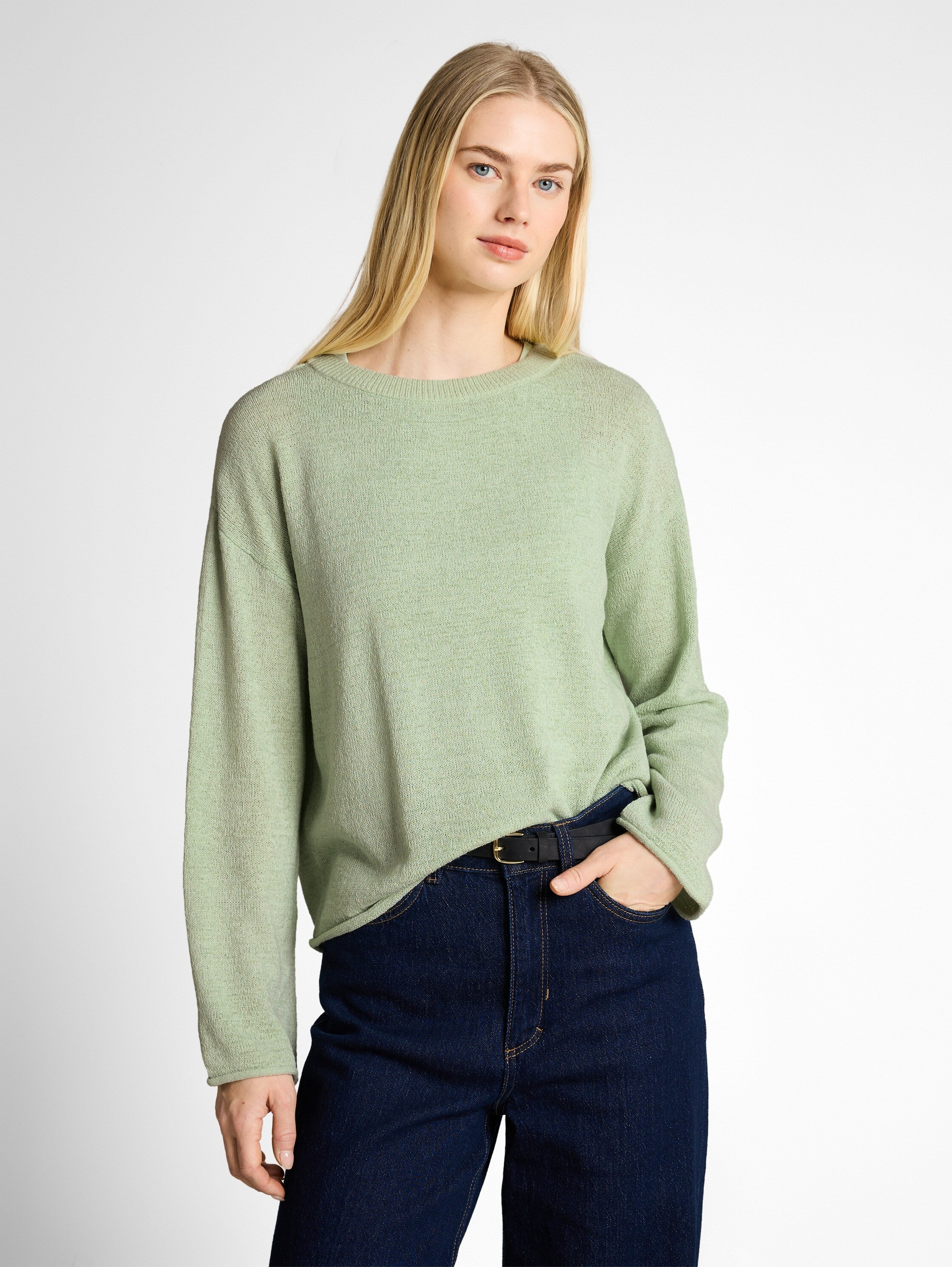 Relaxed Fit Strickpullover mit U-Boot-Ausschnitt