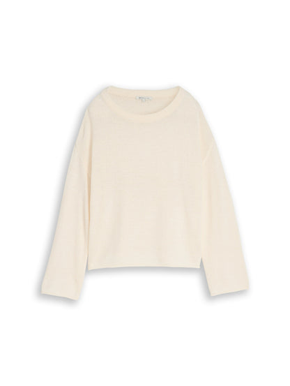Relaxed Fit Strickpullover mit U-Boot-Ausschnitt