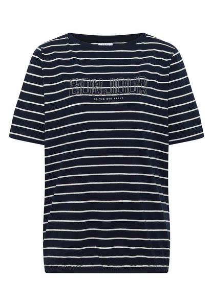 Steifen-Shirt mit Wording