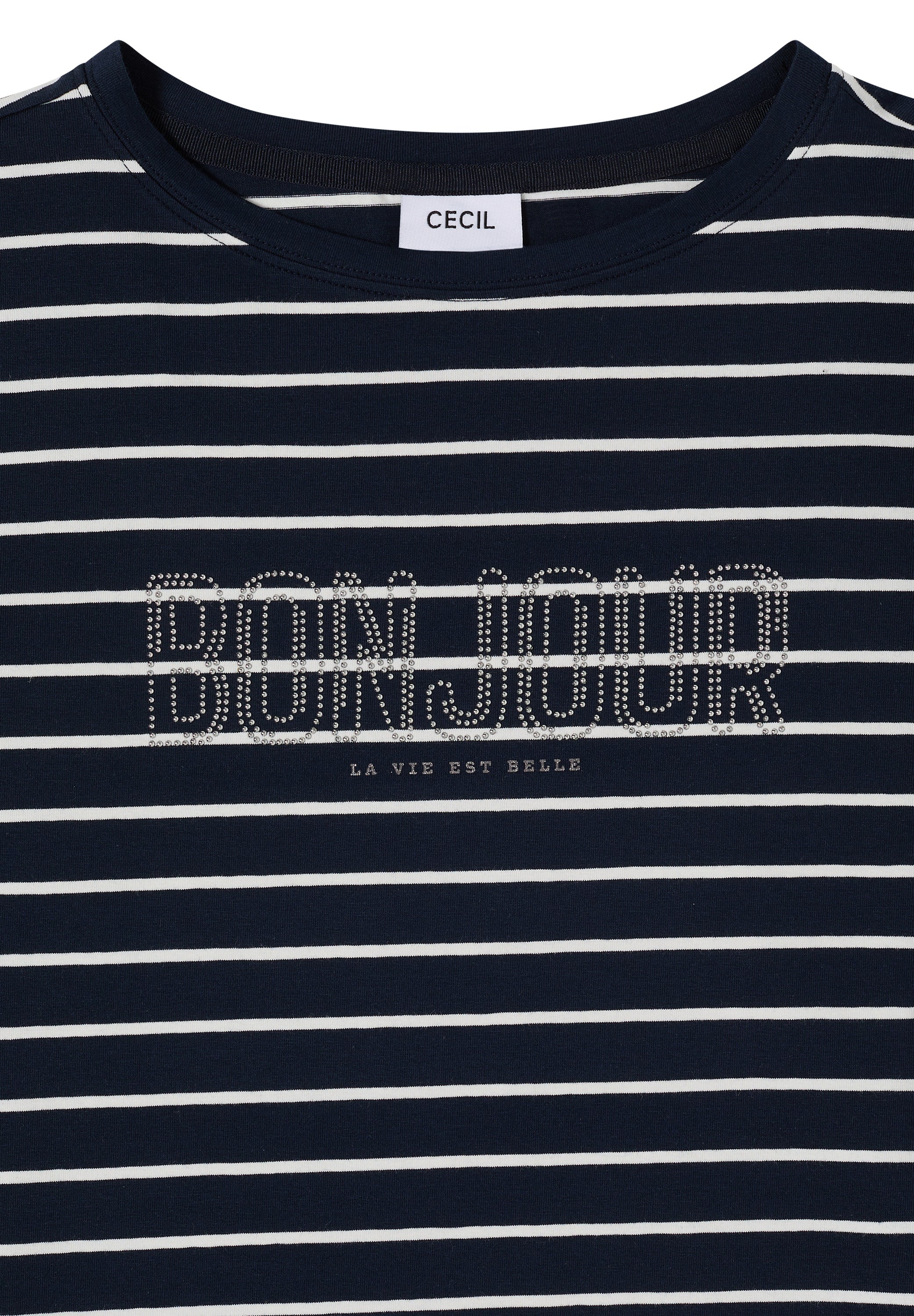 Steifen-Shirt mit Wording