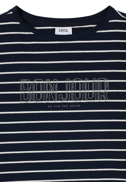 Steifen-Shirt mit Wording