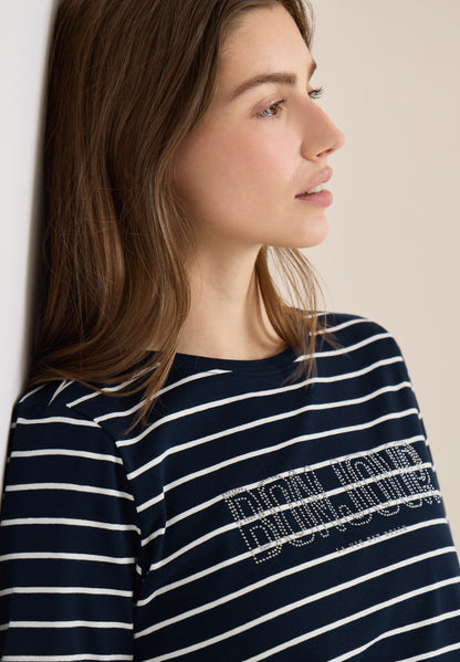 Steifen-Shirt mit Wording