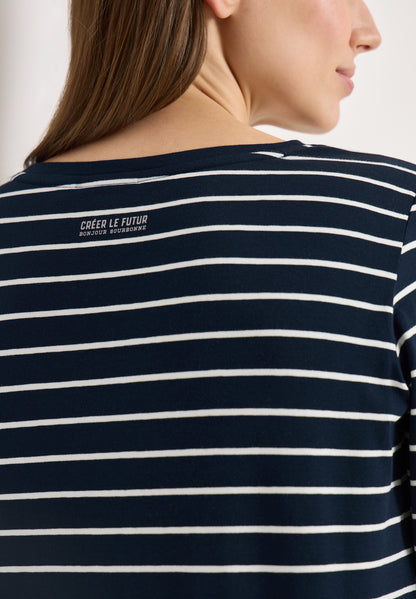 Steifen-Shirt mit Wording
