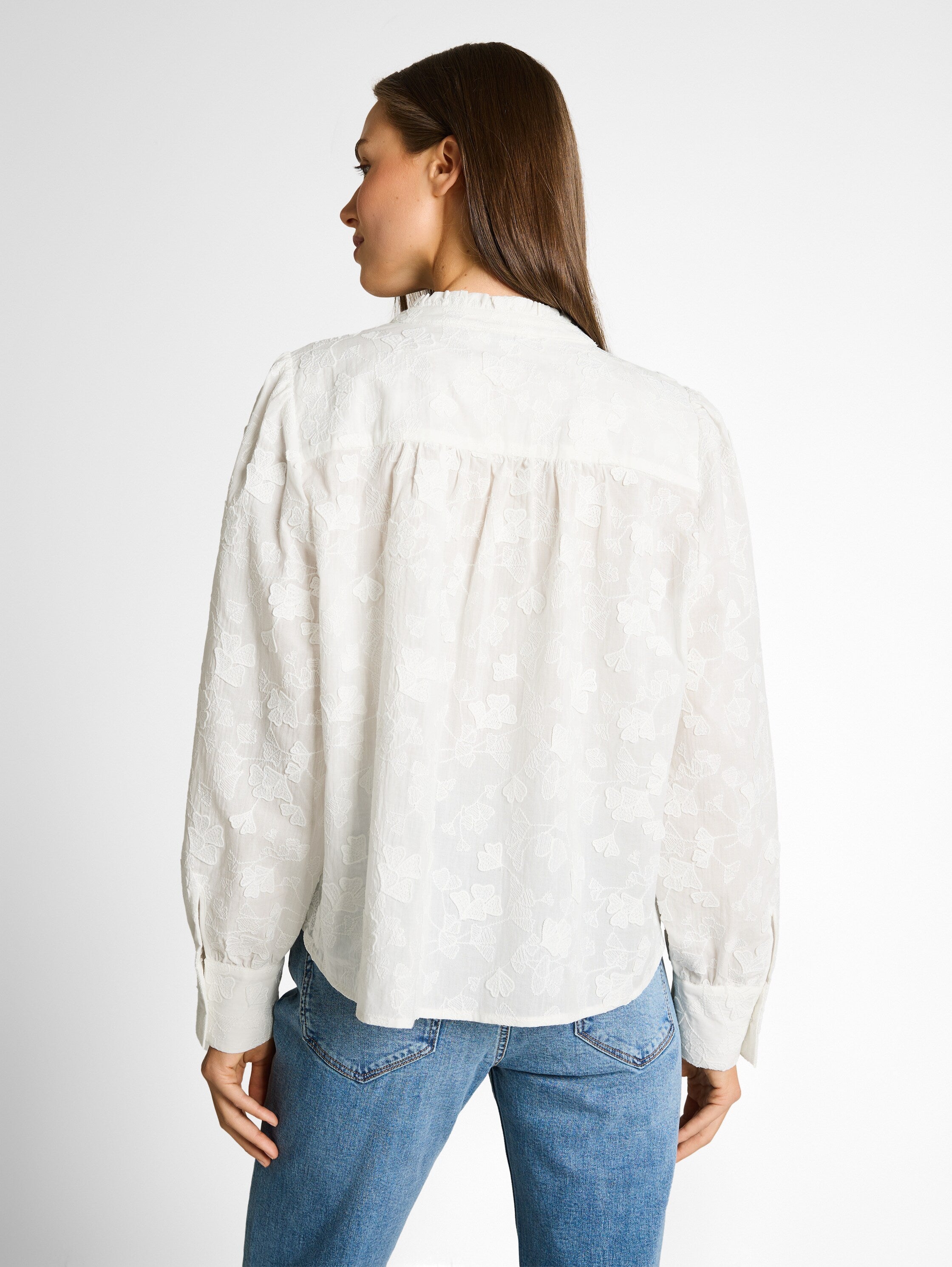 Loose Fit Bluse mit Stickerei