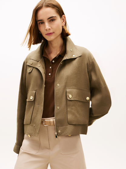 LINEN UTILITY JACKET