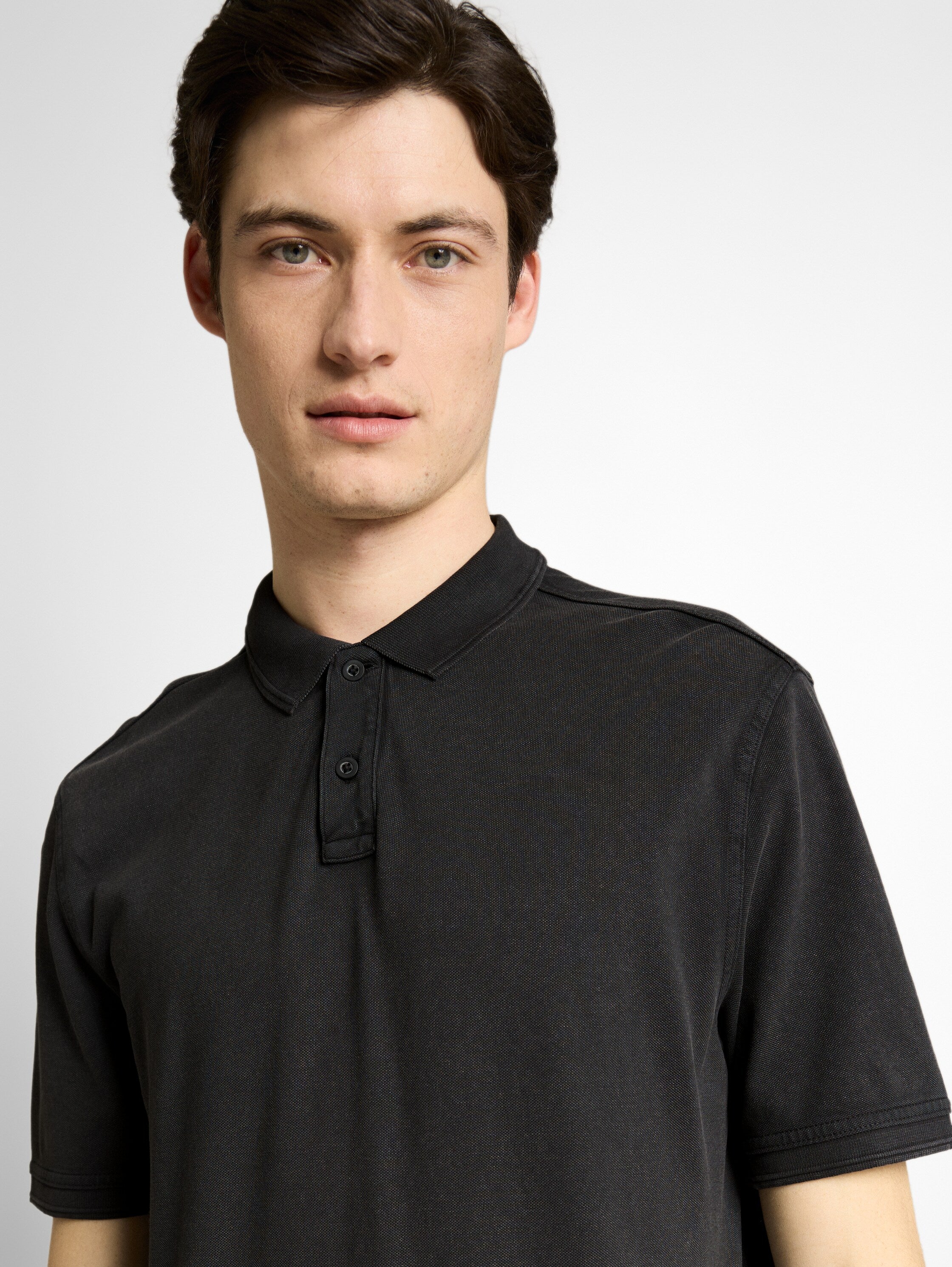 Piqué Poloshirt im Washed Look