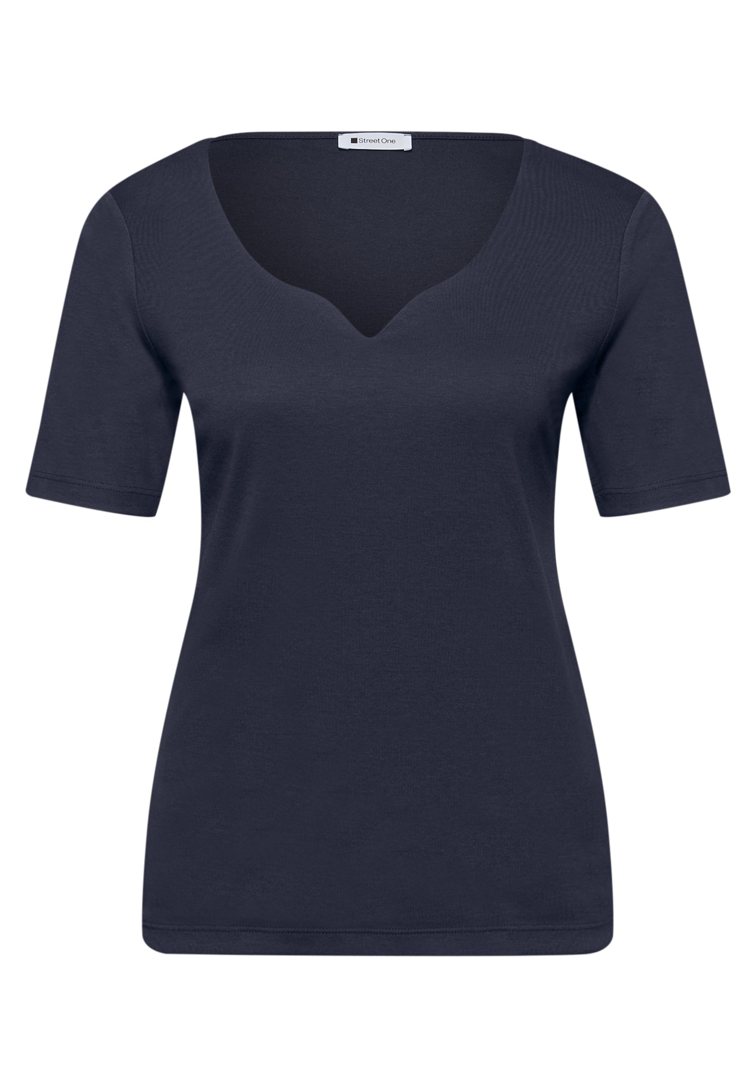 Basic T-Shirt mit Herzausschnitt