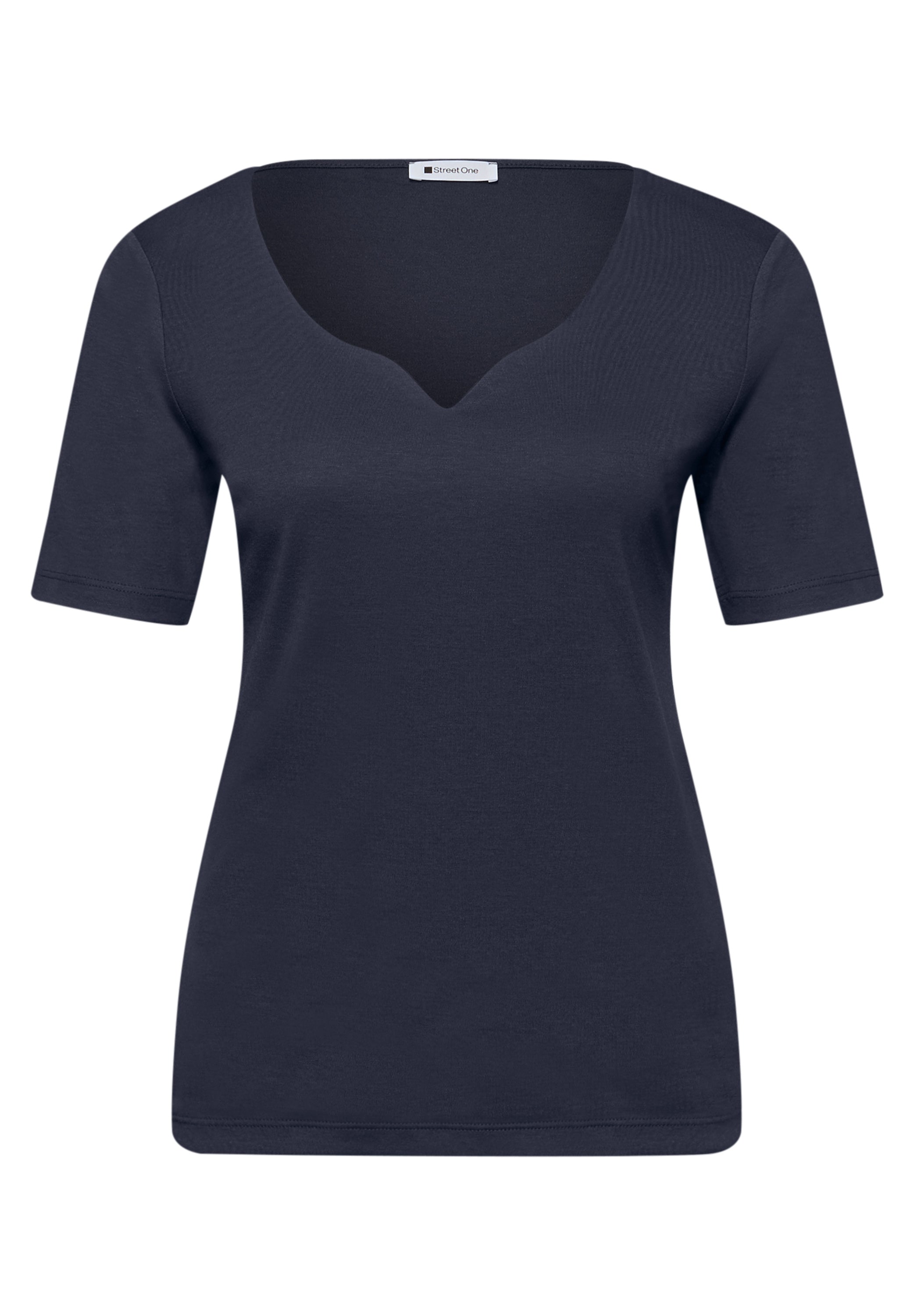 Basic T-Shirt mit Herzausschnitt
