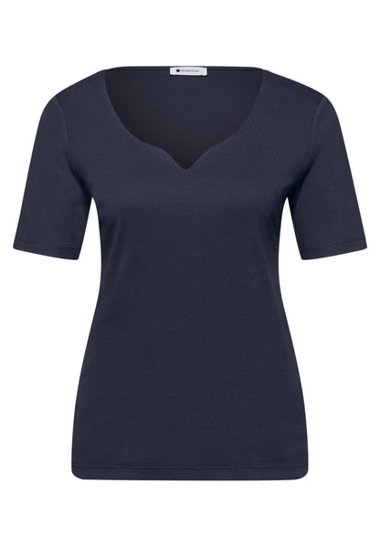 Basic T-Shirt mit Herzausschnitt