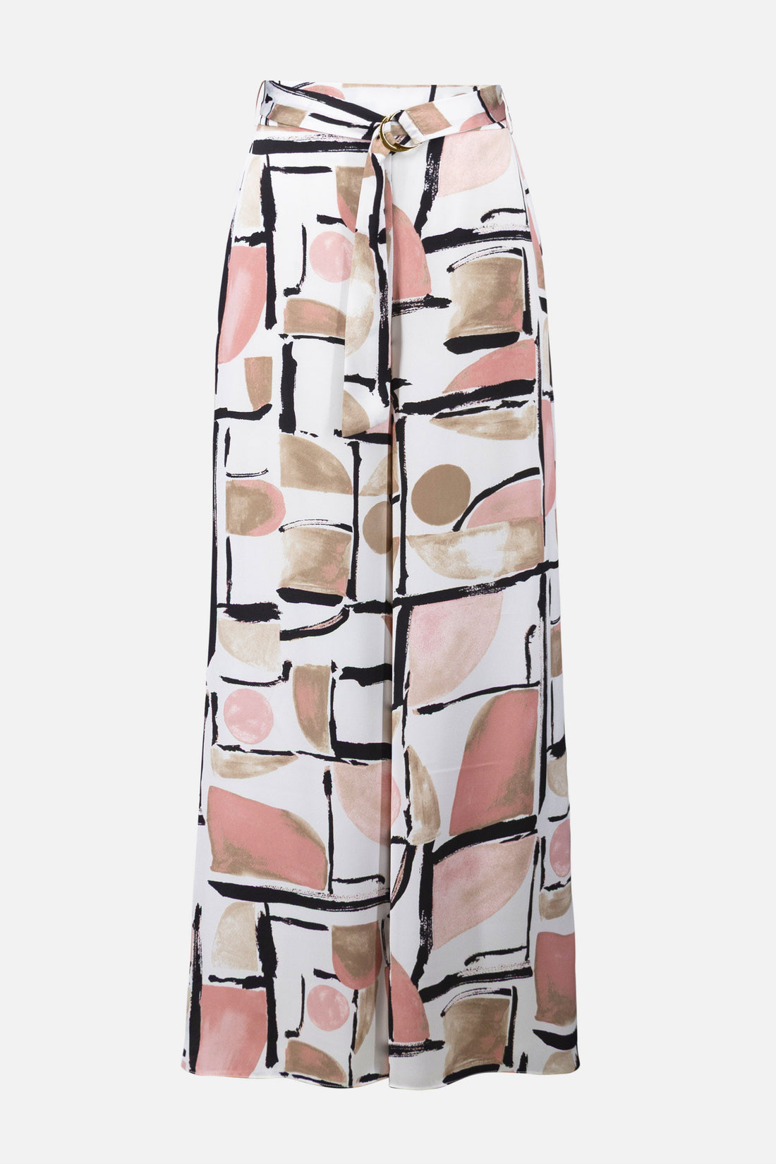 Schlupfhose mit weitem Bein und abstraktem Muster aus recyceltem Satin