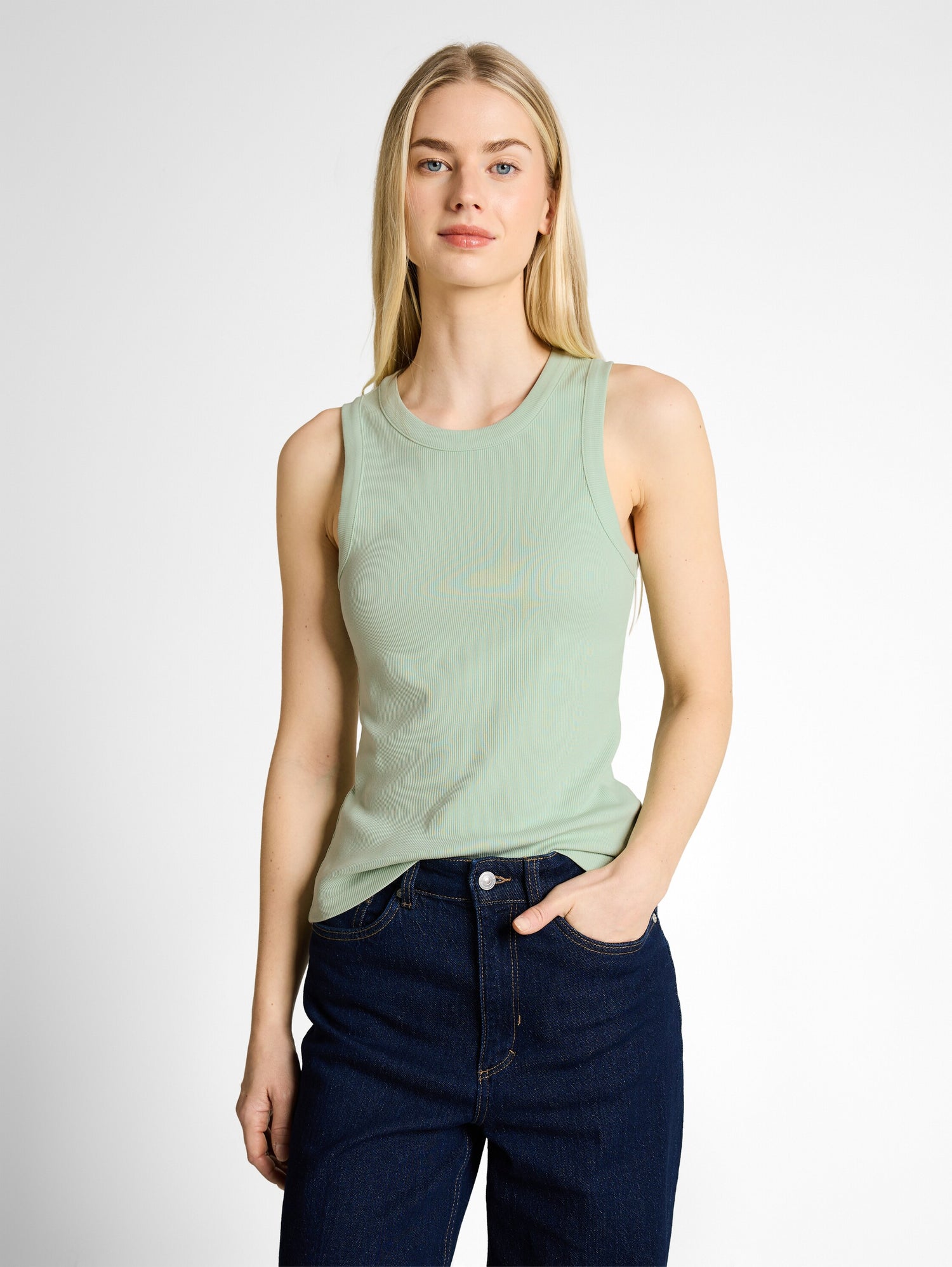 Slim Fit Top mit Rippstruktur
