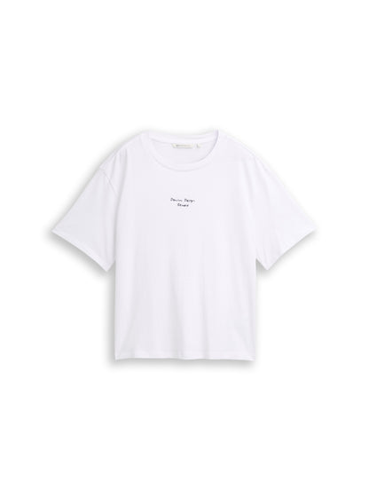 Boxy Fit T-Shirt mit Stickerei