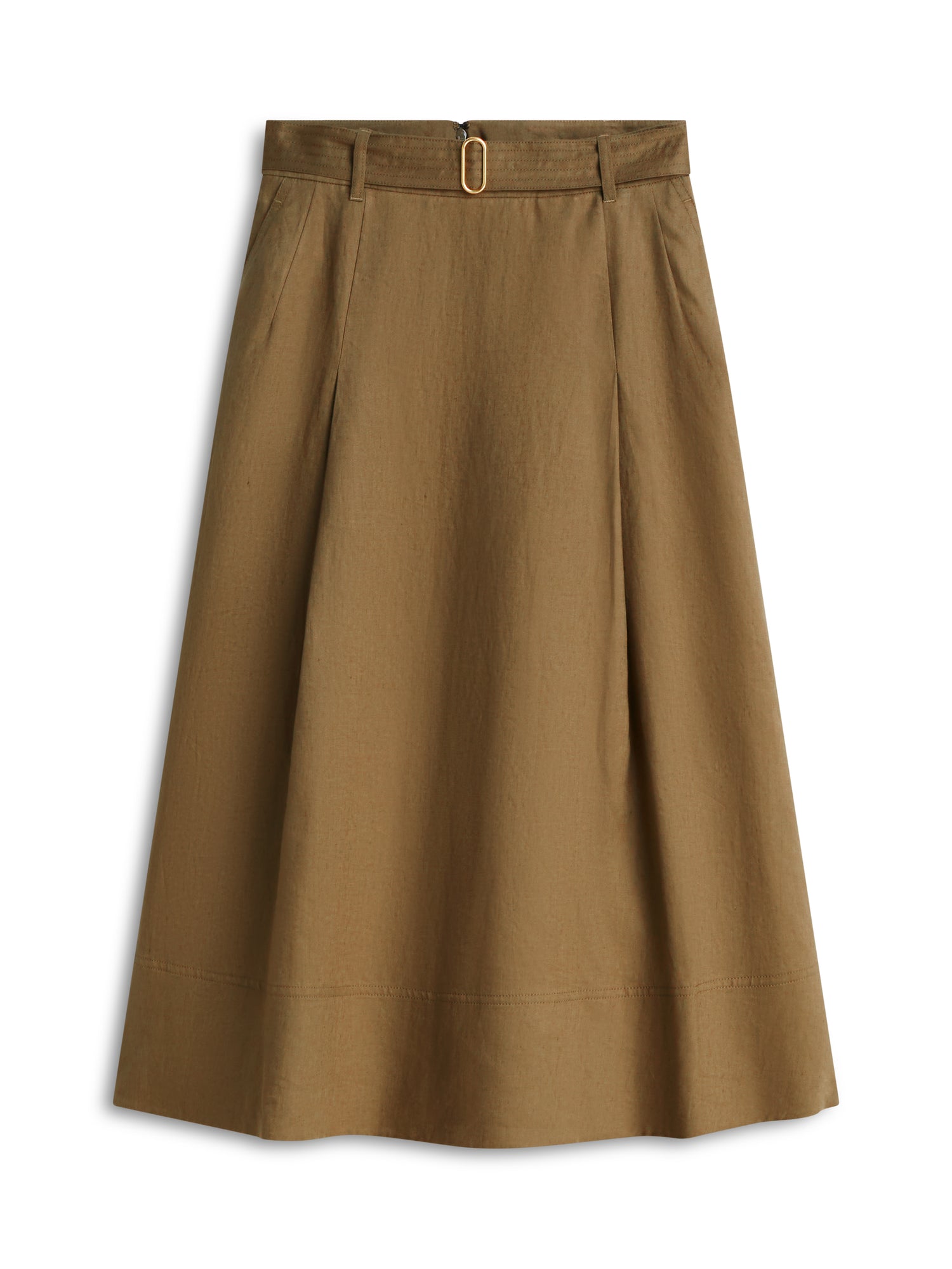 LINEN UTILITY MIDI SKIRT