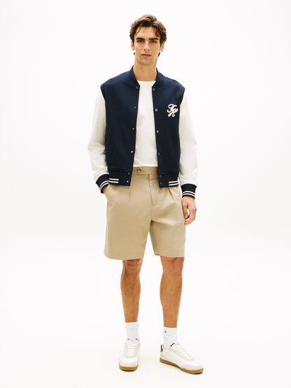 Colour-Blocked Terry Bomber Jacket