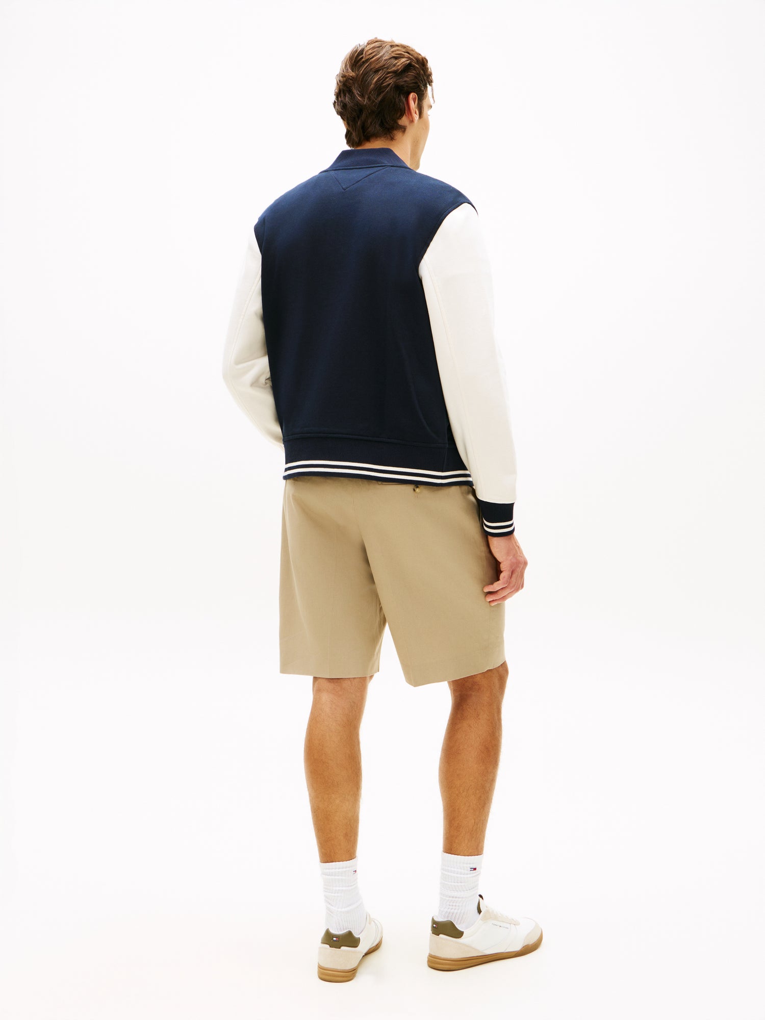 Colour-Blocked Terry Bomber Jacket