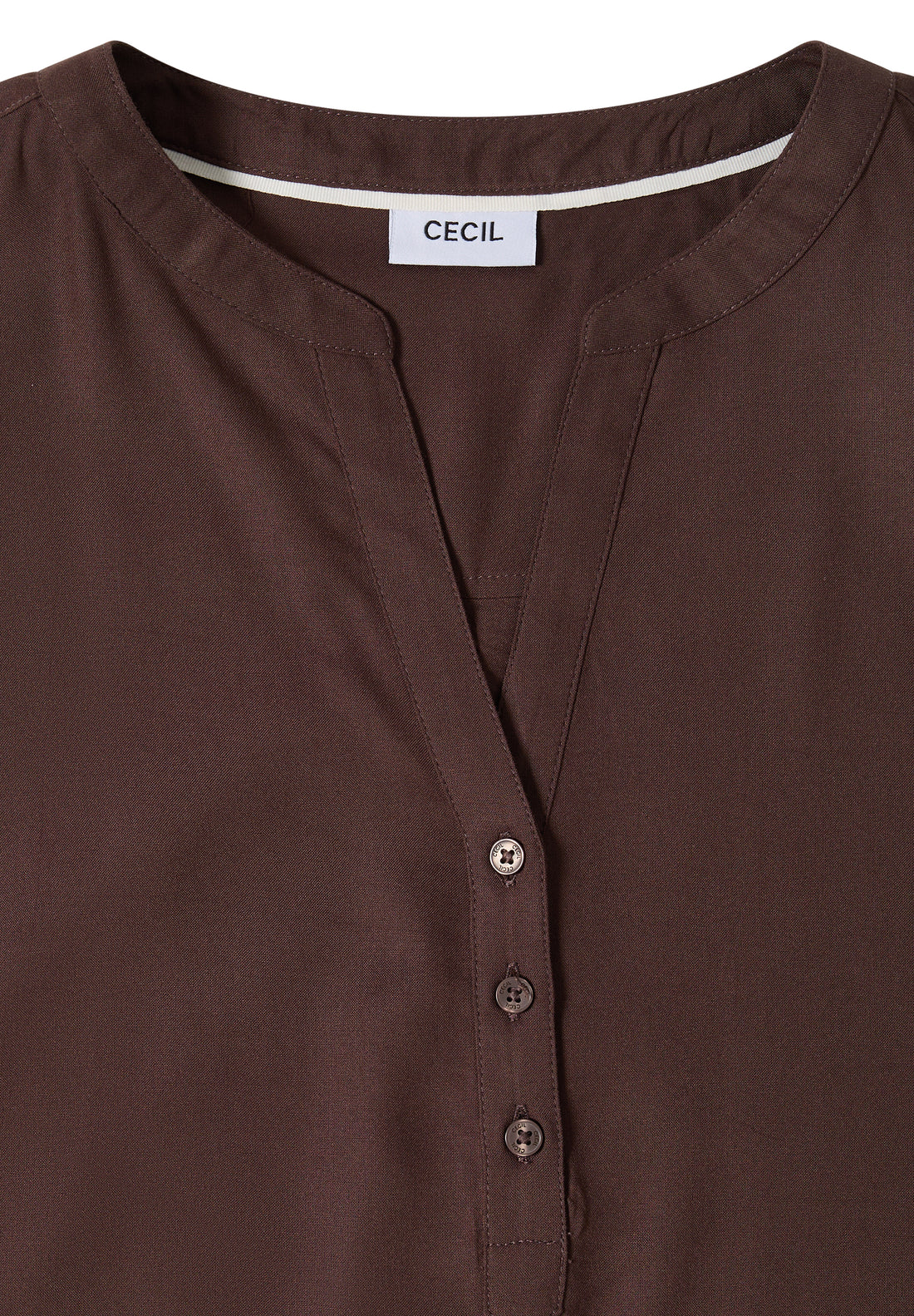Kurzarm Bluse mit Split Neck