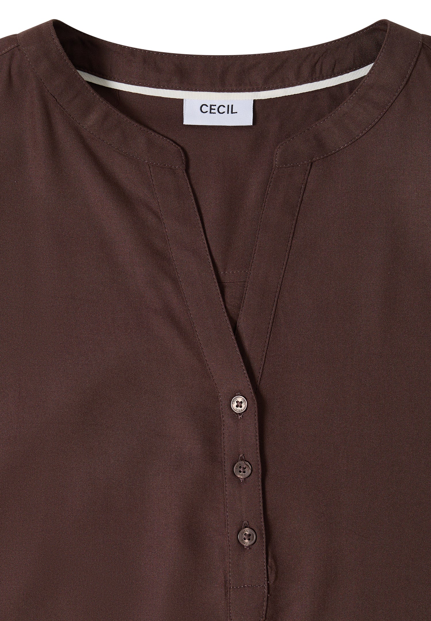 Kurzarm Bluse mit Split Neck