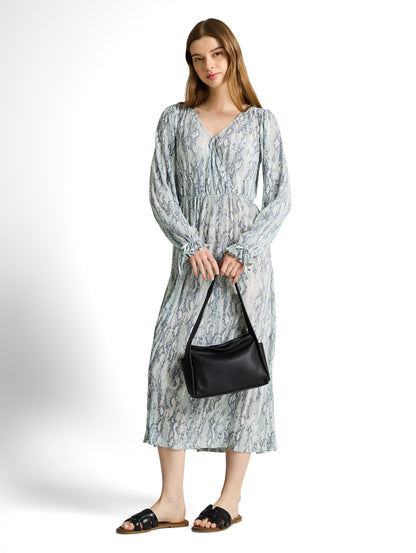 Crinkle Midi-Kleid mit Muster