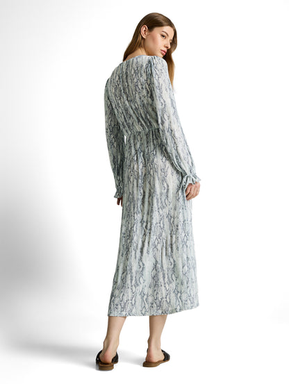 Crinkle Midi-Kleid mit Muster