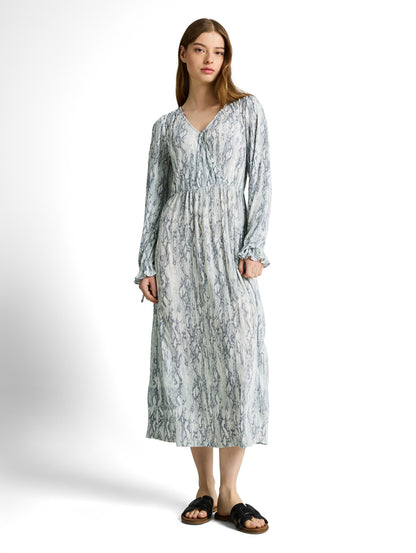 Crinkle Midi-Kleid mit Muster