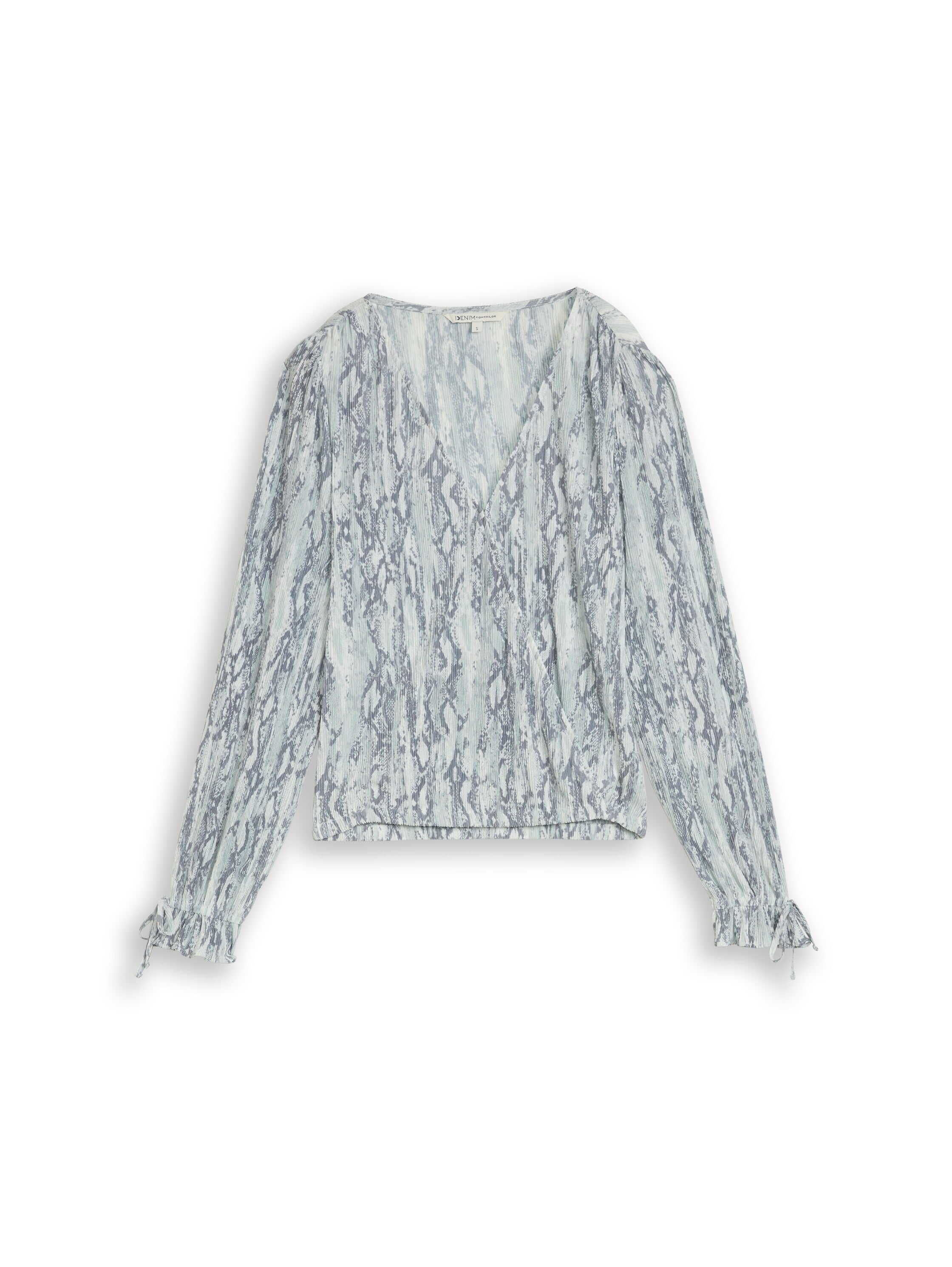 Crinkle Wickelbluse mit Schlangenprint
