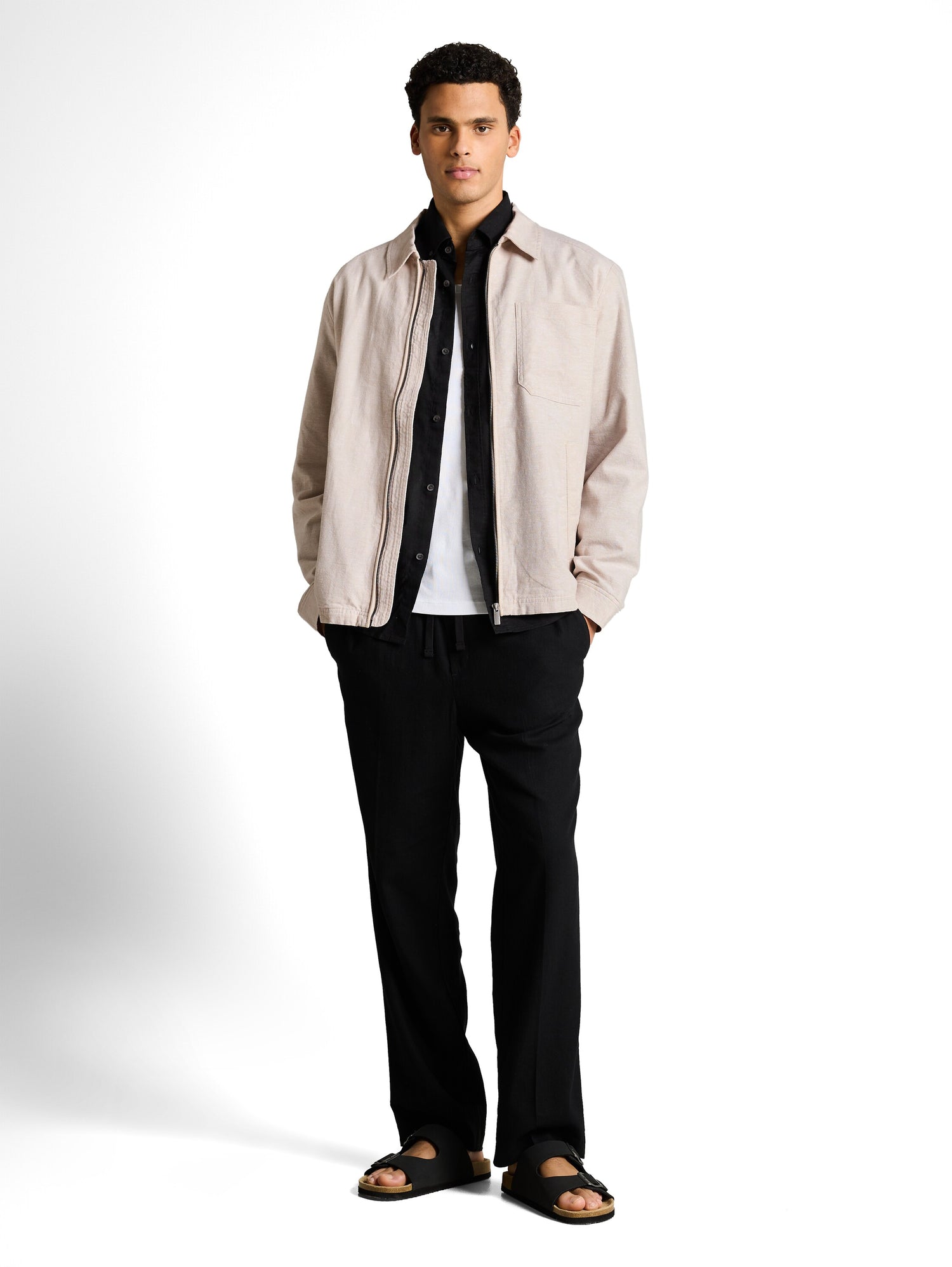 Hemdjacke mit Leinenanteil