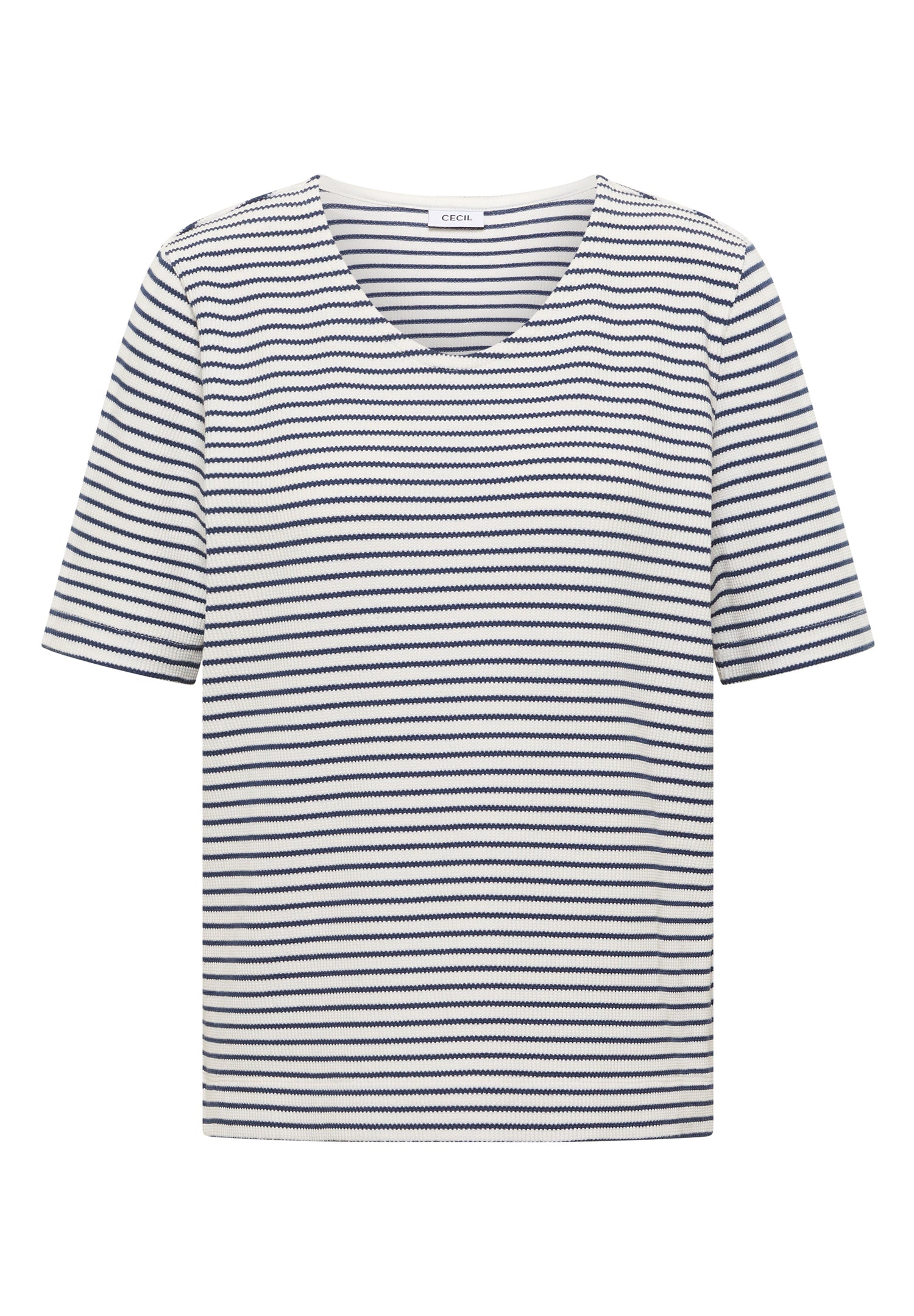 T-Shirt mit gerundetem V-Ausschnitt