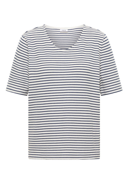 T-Shirt mit gerundetem V-Ausschnitt