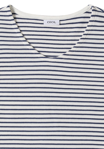 T-Shirt mit gerundetem V-Ausschnitt