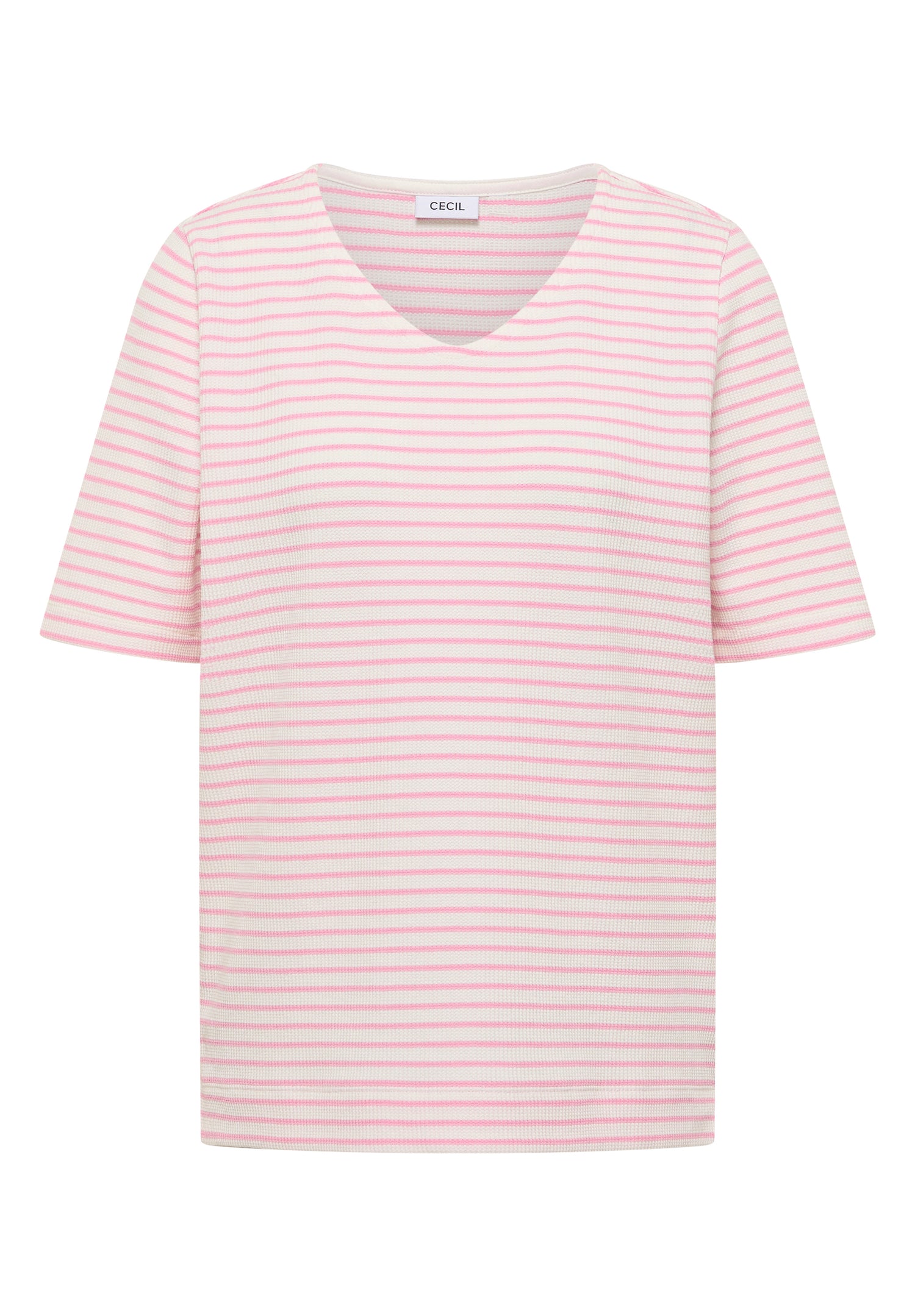 T-Shirt mit gerundetem V-Ausschnitt