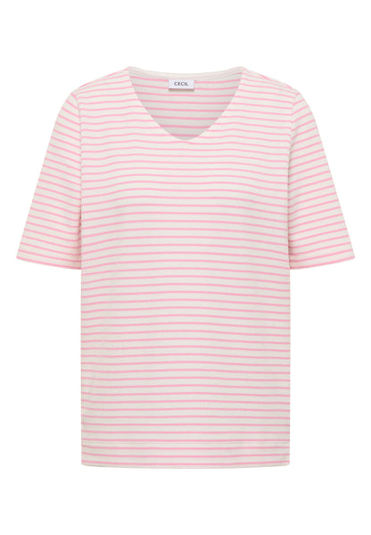 T-Shirt mit gerundetem V-Ausschnitt