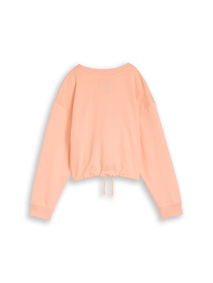 Cropped Sweatshirt mit Bindeschleife