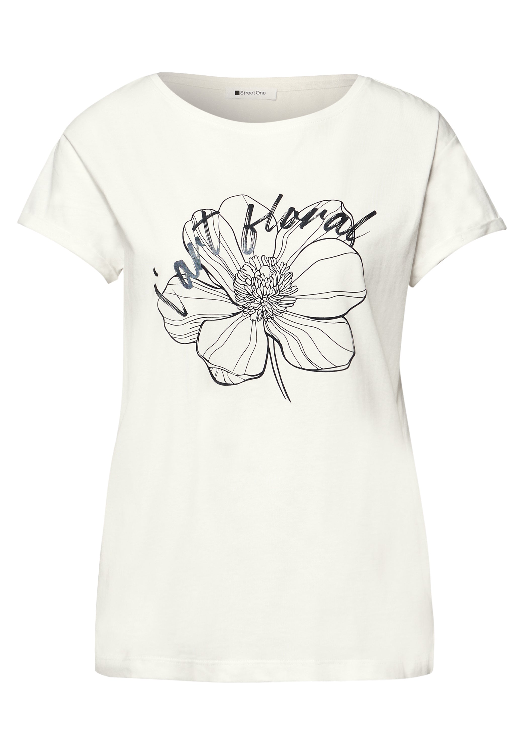 Kurzarm Shirt mit floralem Artwork