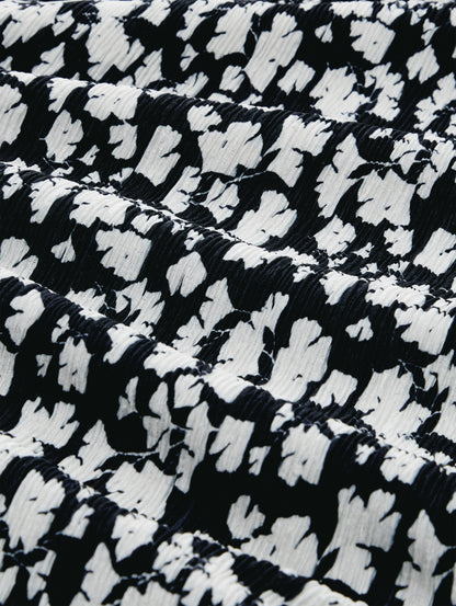 Crinkle Midi-Kleid mit Muster