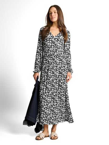 Crinkle Midi-Kleid mit Muster
