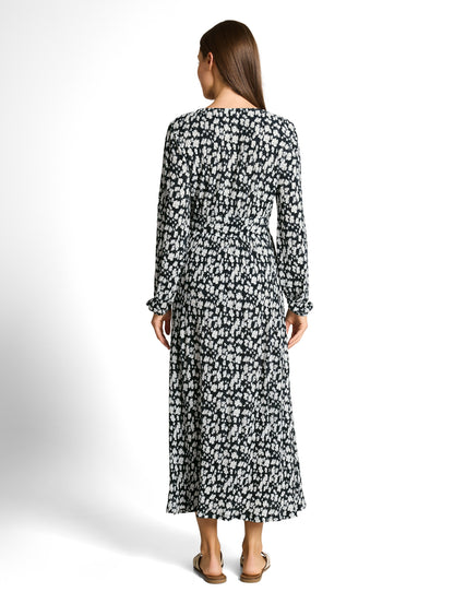 Crinkle Midi-Kleid mit Muster