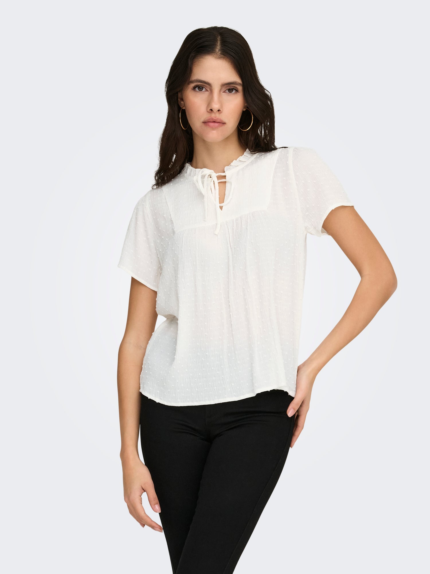 JDYLIMA LIFE S/S TOP WVN NOOS