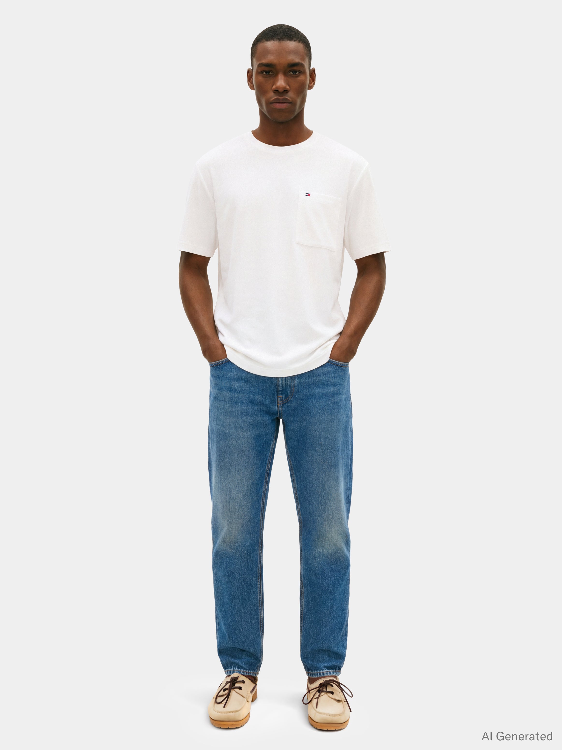 Towelling Relaxed Crew Neck T-Shirt