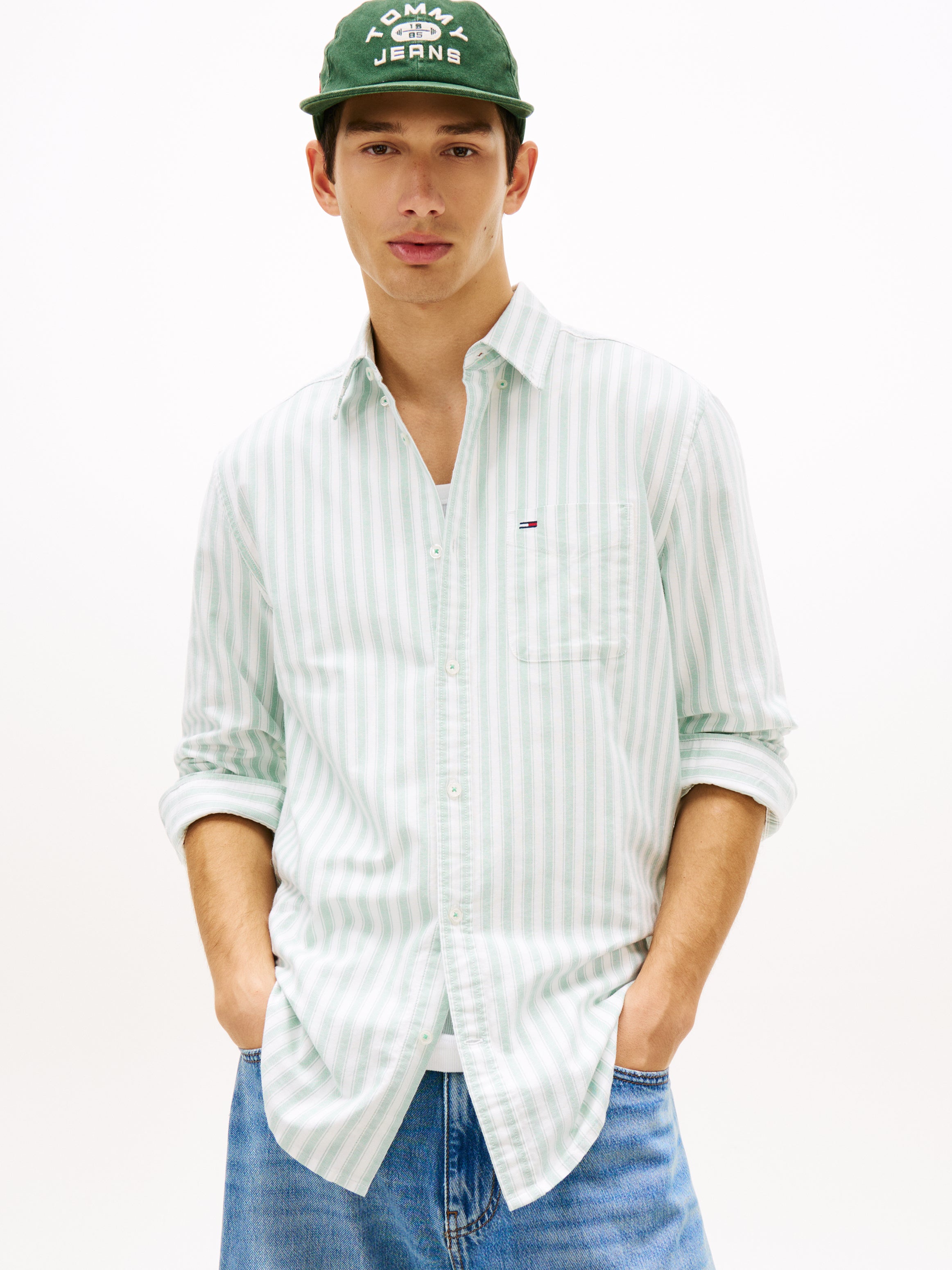 TJM REG STRIPE OXFORD SHIRT EXT