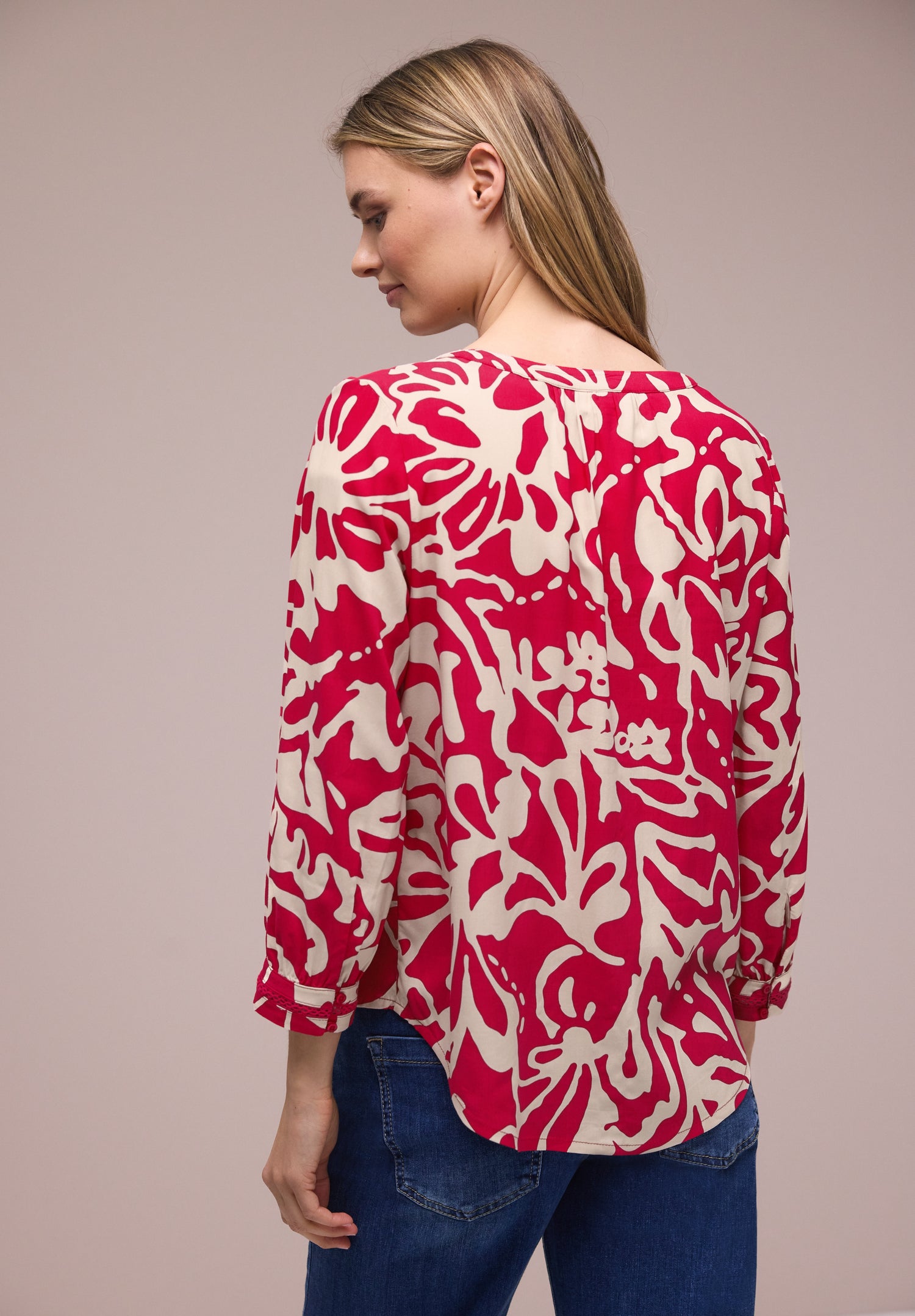 3/4-Arm Bluse mit Tapedetails
