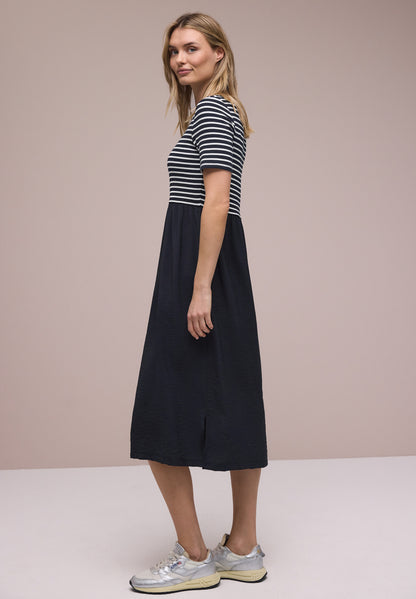 Midi-Kleid mit Strukturmix