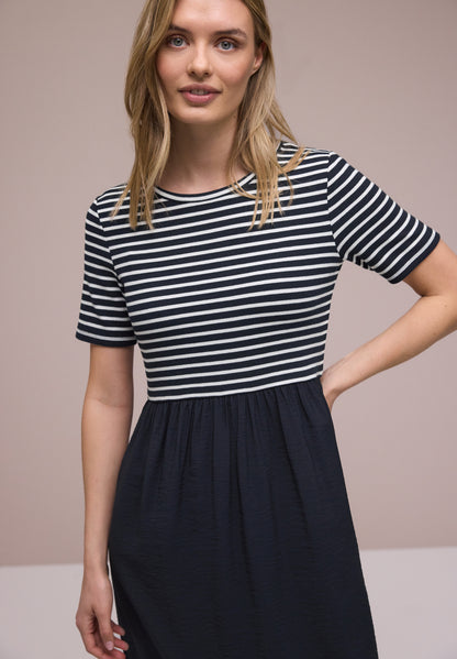 Midi-Kleid mit Strukturmix