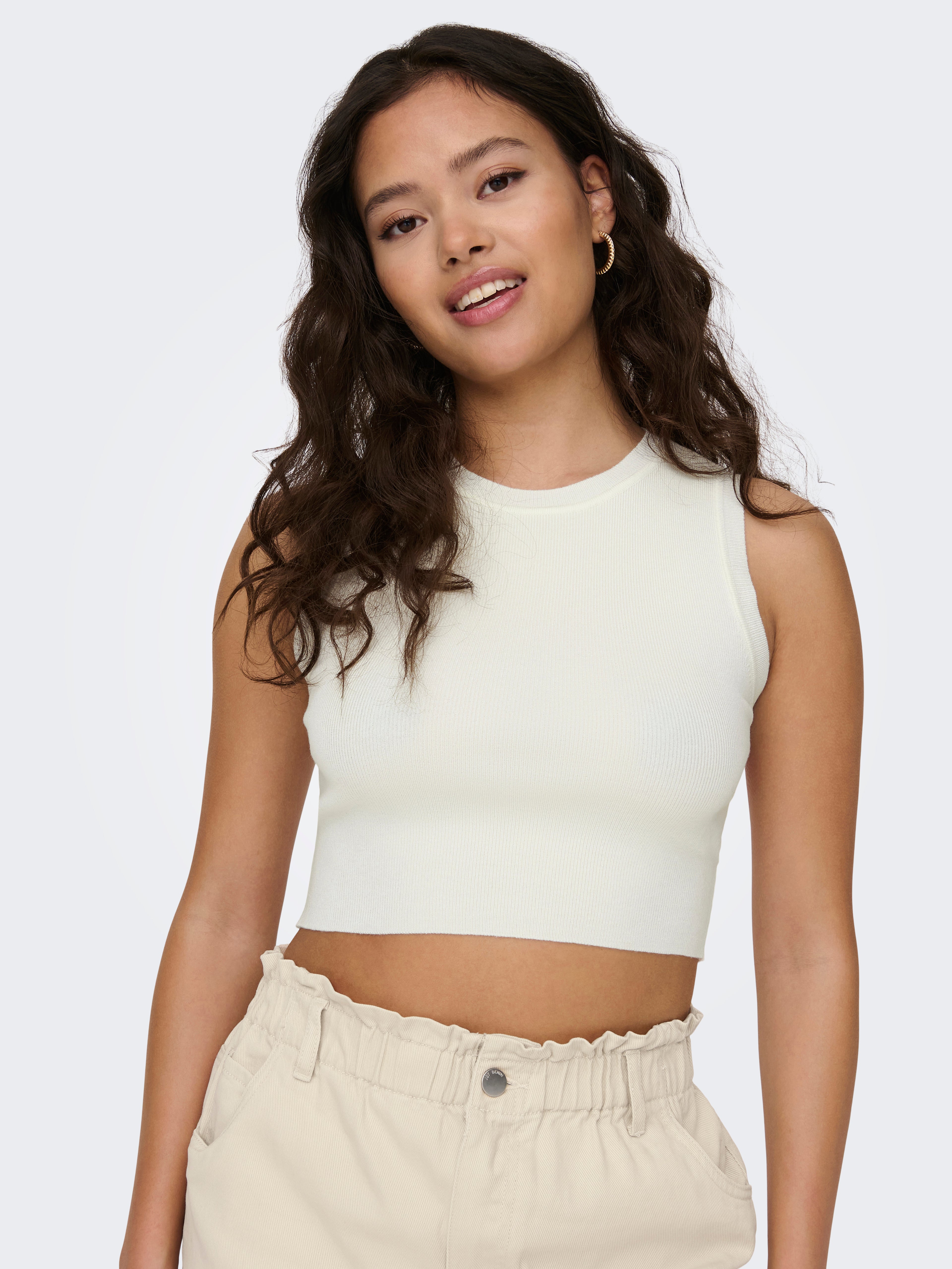 JDYCIRKELINE S/L  CROP TOP KNT