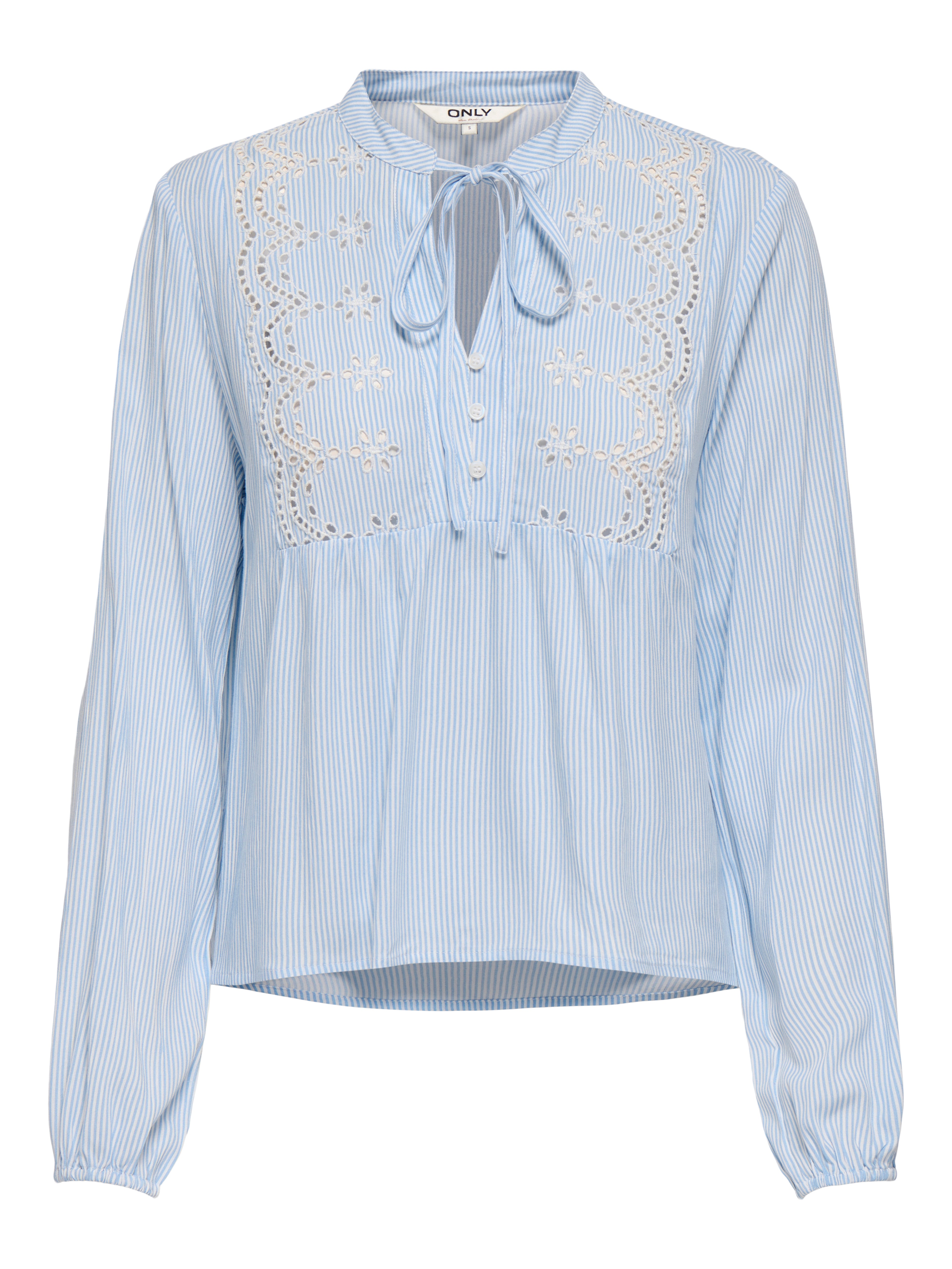 ONLLENNYO LS EMBROID V-NECK TOP NOOS WVN