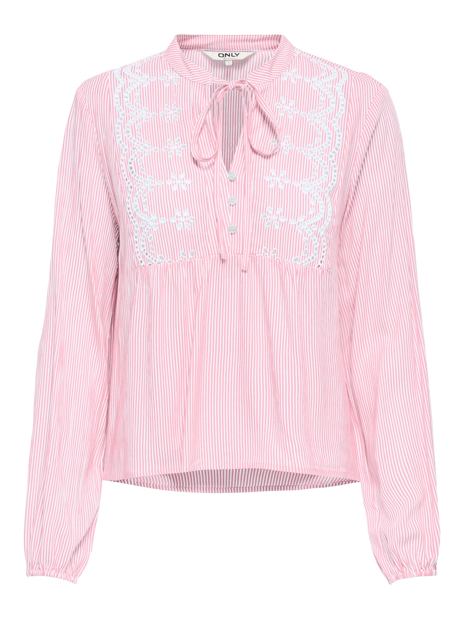 ONLLENNYO LS EMBROID V-NECK TOP NOOS WVN