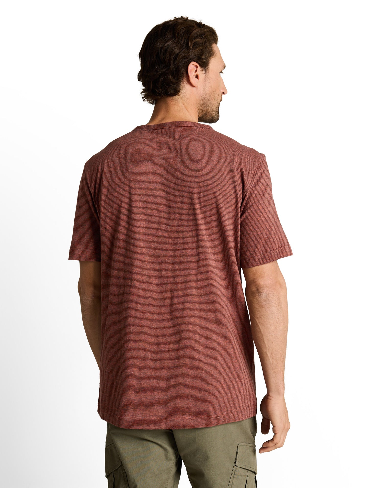 Henley T-Shirt mit feinem Streifenmuster