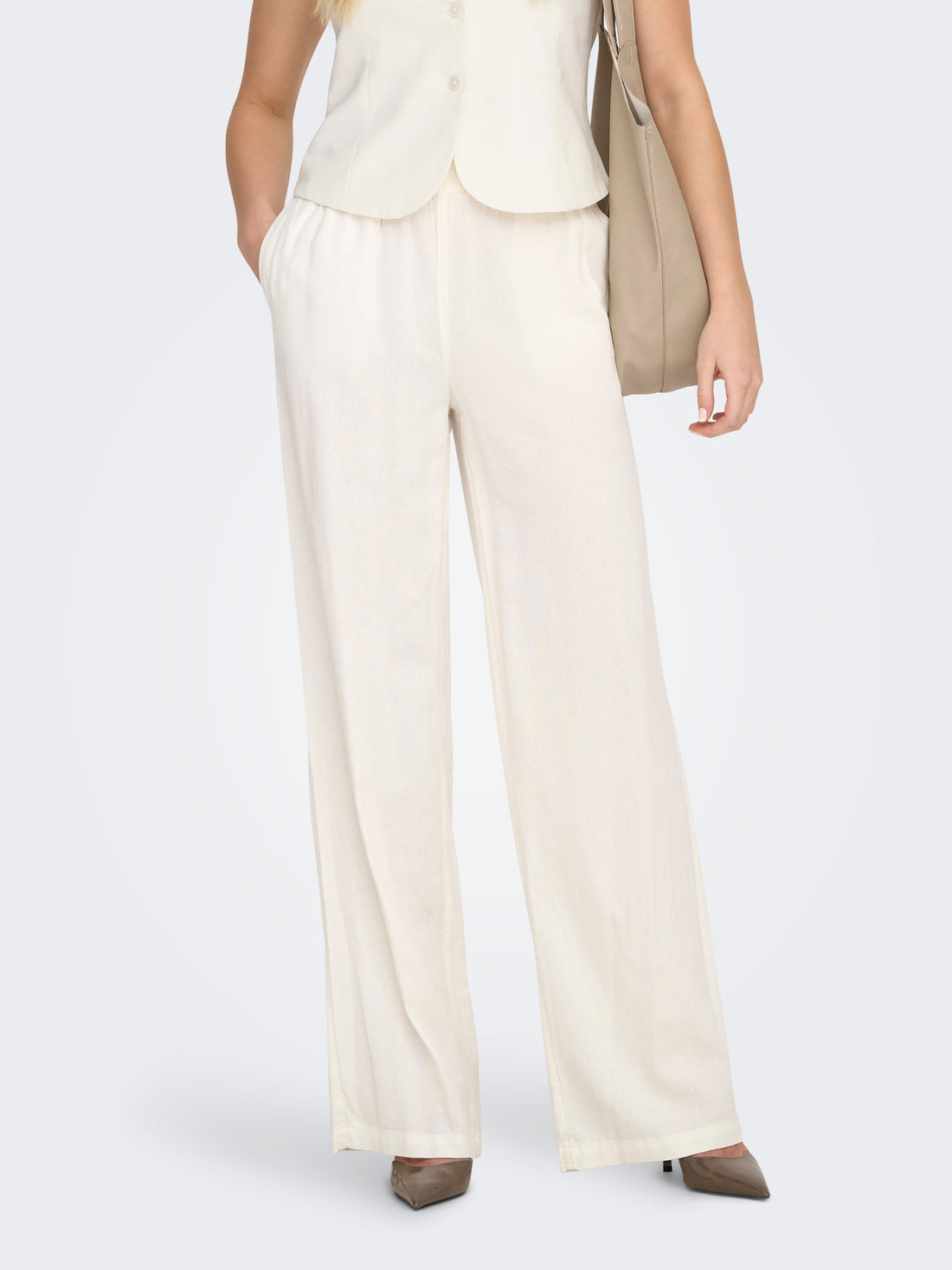 ONLGOA MW LINEN BL PULL-UP PANT CC PNT