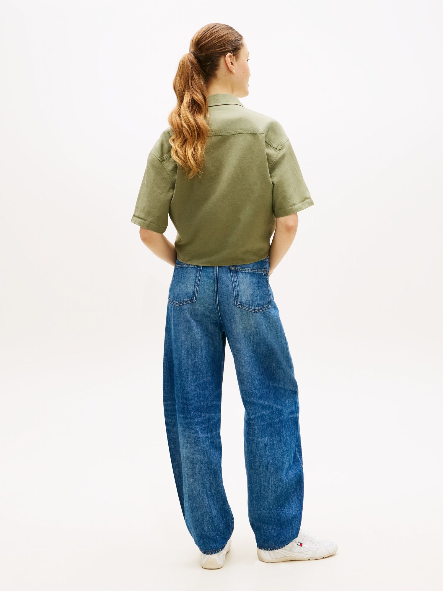 Relaxed Fit Linen Blend Tie Front Shirt