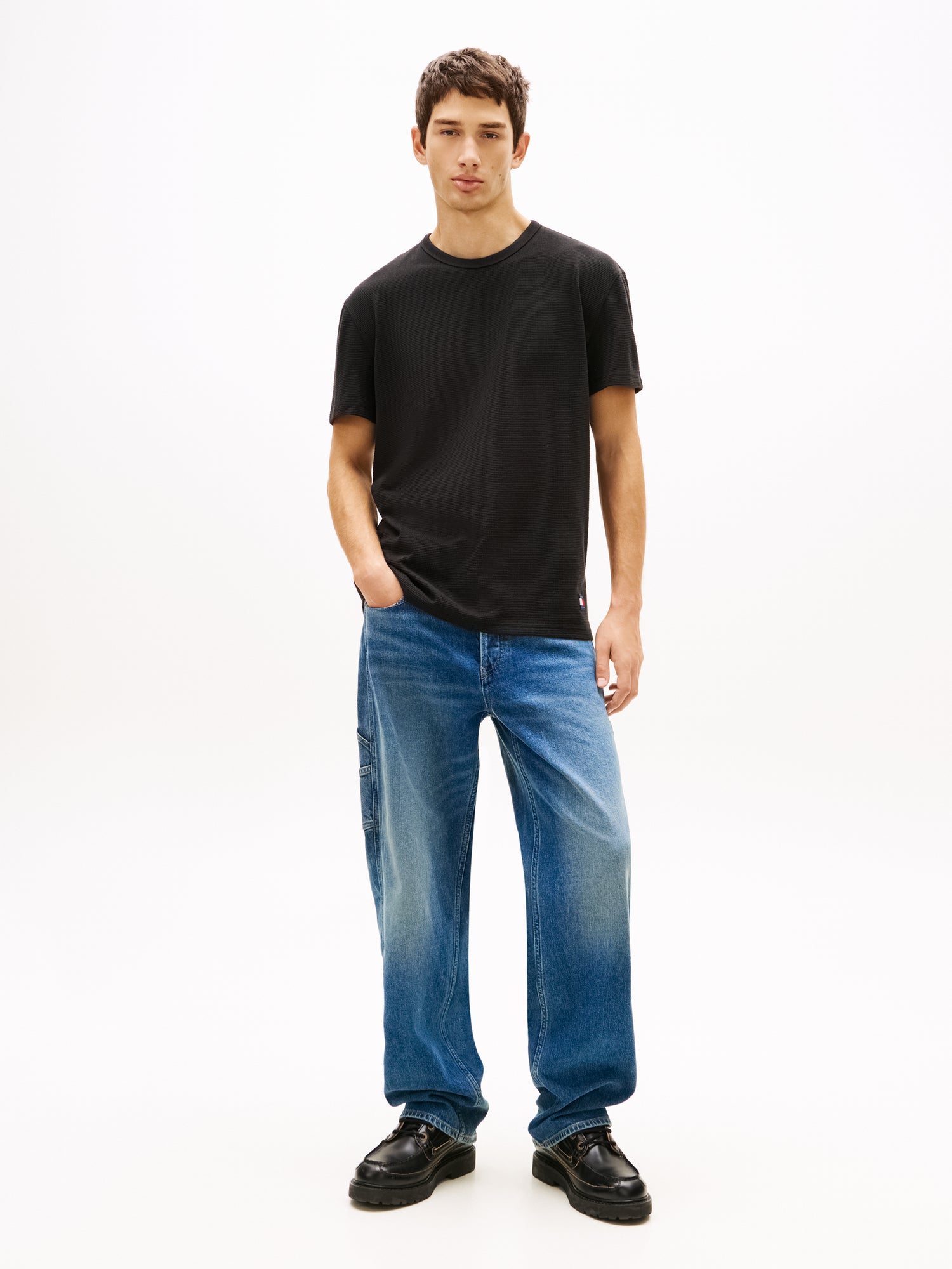 Logo Slim Waffle Knit T-Shirt