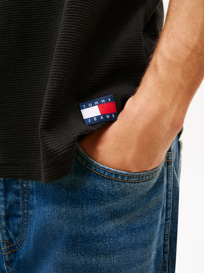 Logo Slim Waffle Knit T-Shirt